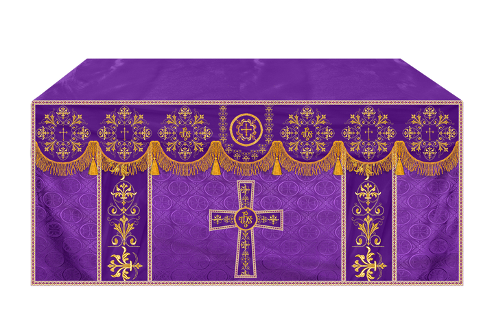 Embroidered Liturgical Church Altar Cloth with Spiritual Motif