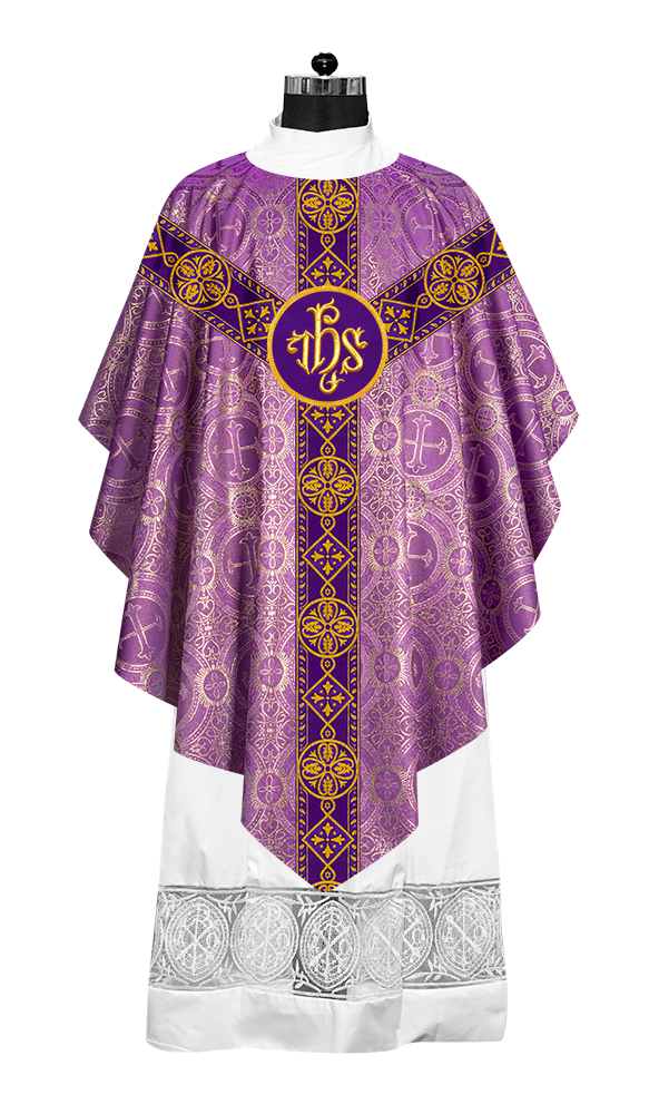 Pugin Style Chasuble with Embroidered Orphrey