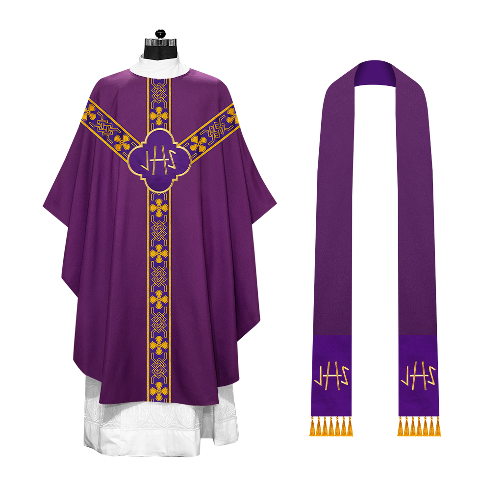 Gothic Chasuble with Motif and Trims