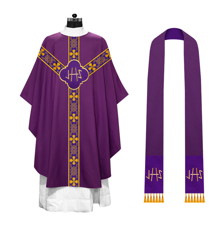 Gothic Chasuble with Motif and Trims