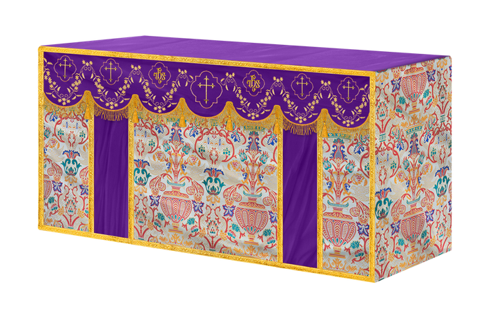 Floral Embroidery Tapestry Altar Cloth with motif
