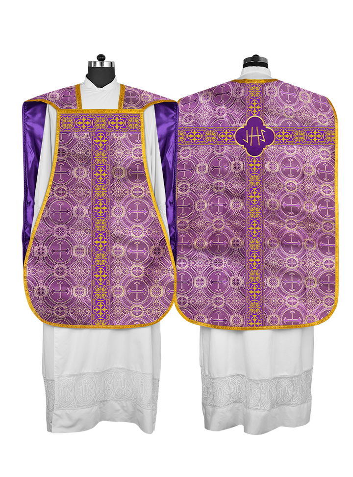 Roman Chasuble Fiddleback with Braided Trims
