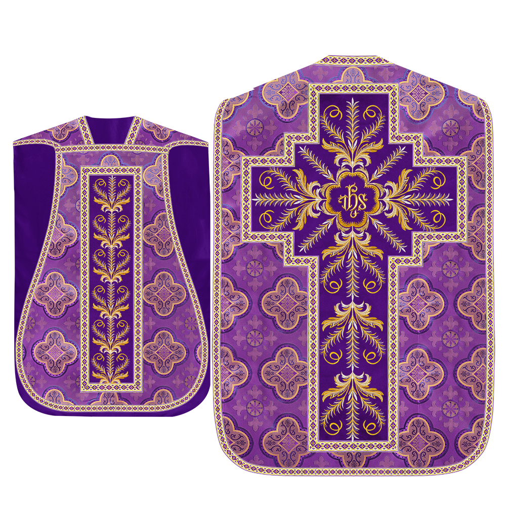 Roman Chasuble Vestment With Detailed Orphrey