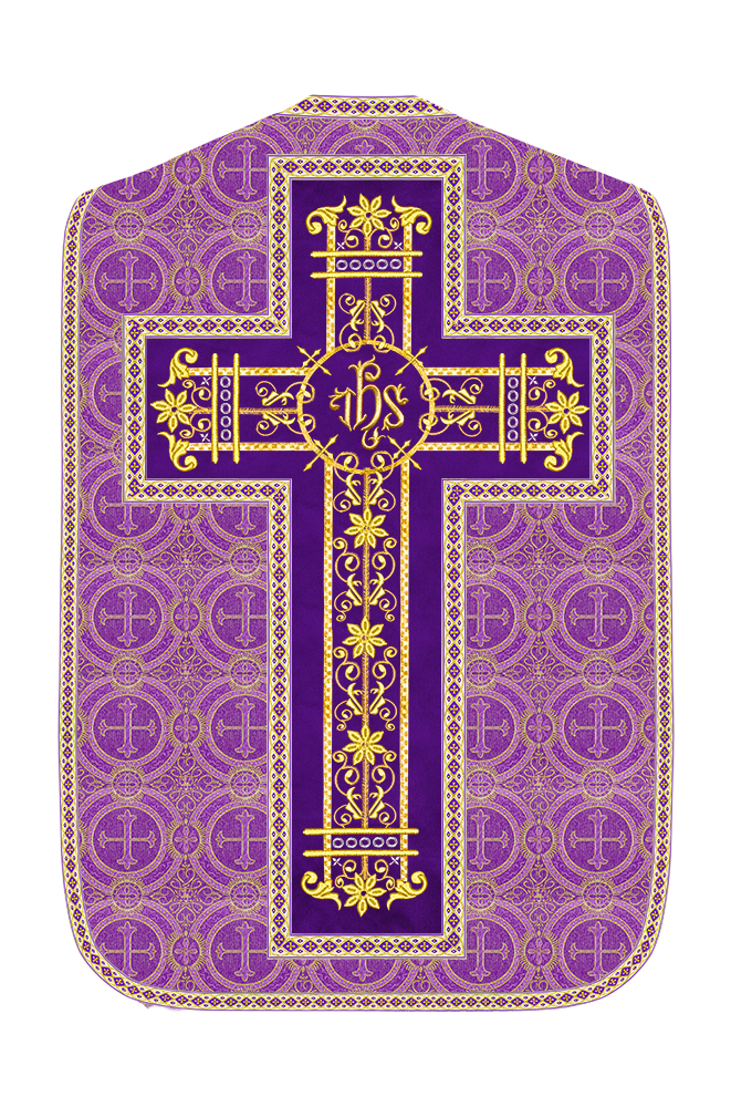 Roman Chasuble Vestment Enhanced With Orphrey and Trims