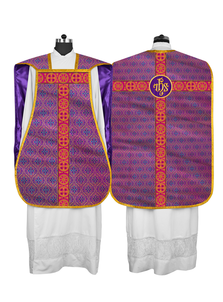 Catholic Roman Chasuble with Ornate Orphrey
