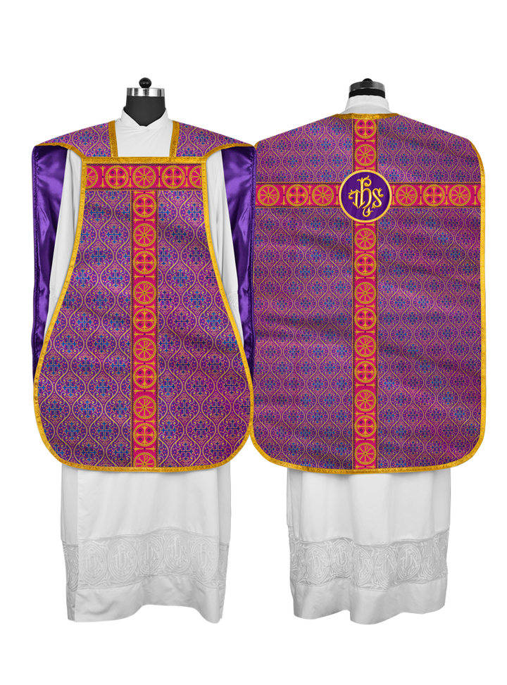 Catholic Roman Chasuble with Ornate Orphrey