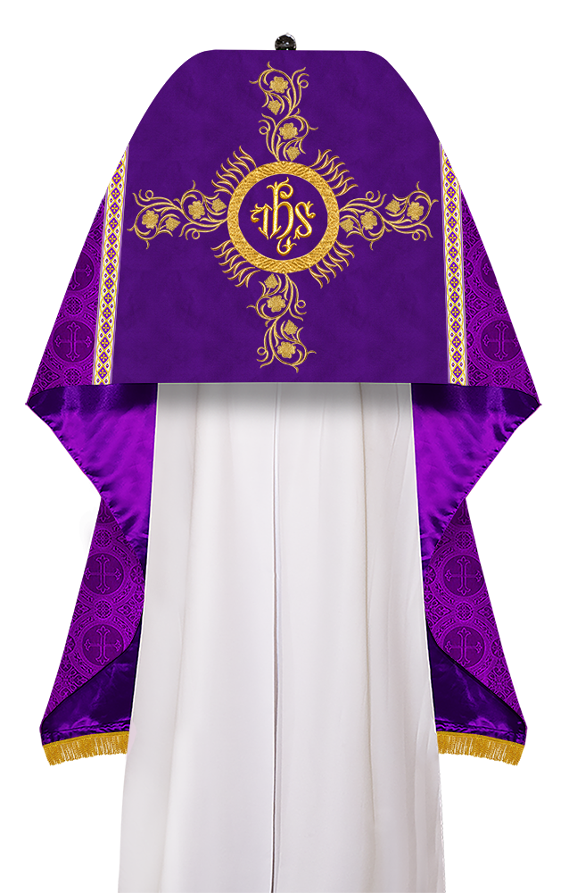 Humeral Veil Vestment with Grapes Embroidered Trims