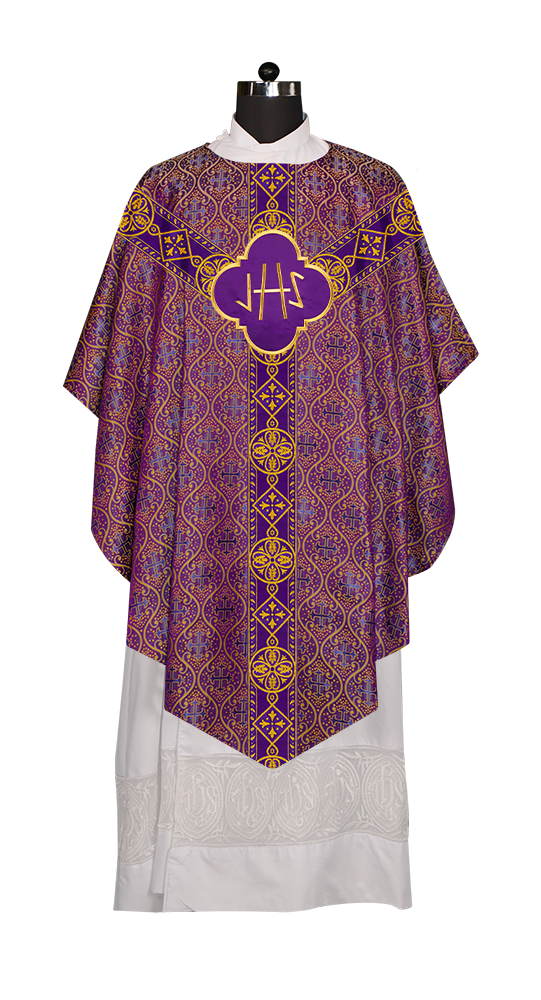 Pugin Chasuble with Intricate Embroidery and Orphrey Details