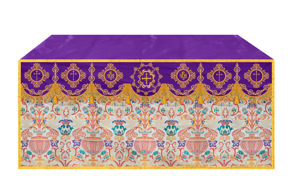 Embroidered Tapestry Altar Cloth with Spiritual Motif