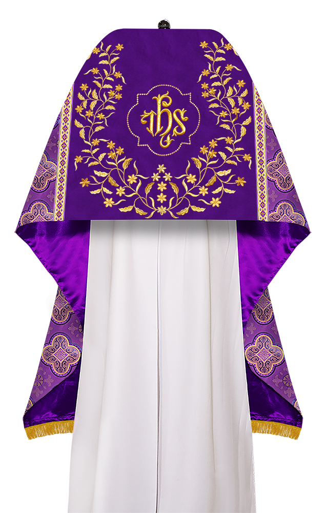 Humeral Veil Vestment with Floral Embroidered Trims