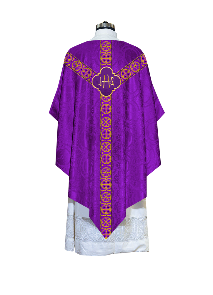 Divine Pugin Chasuble with Braided Lace Orphrey