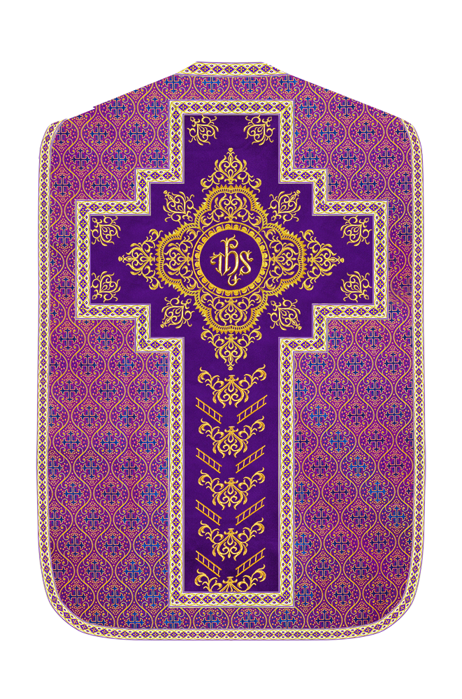 Traditional Fiddleback Vestment With Motifs and Trims