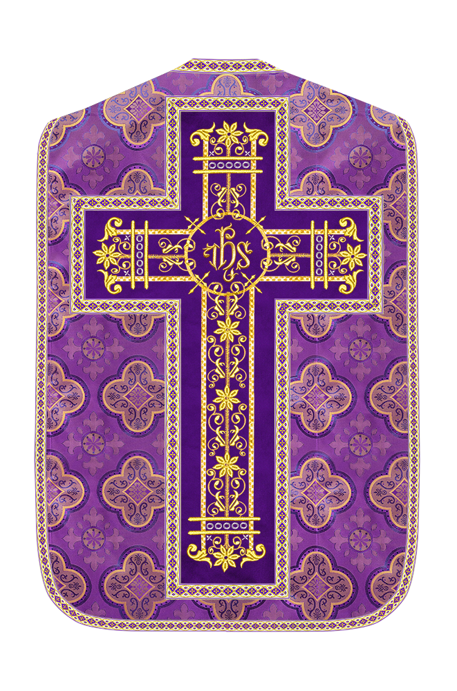 Roman Chasuble Vestment Enhanced With Orphrey and Trims