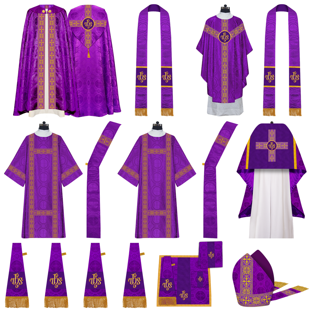 Gothic Highline Mass set with Embroidered Motif and Spiritual Orphrey