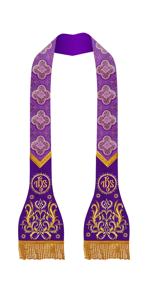 Catholic Stole with embroidery motif