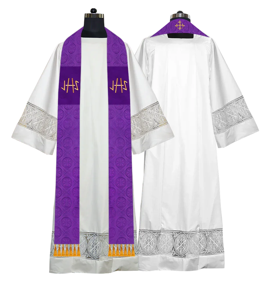 Ordination Stole with Embroidered Spiritual Motif