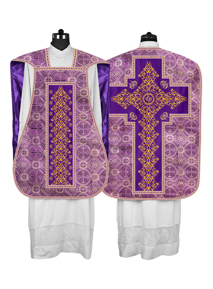Roman Fiddleback Chasuble With Enhanced Embroidery  & trims