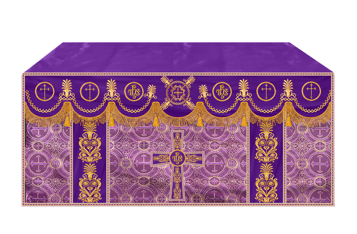 Altar Cloth with Embroidered Motif and Trims