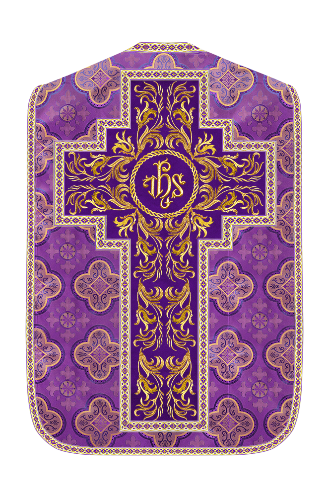 Roman Chasuble Vestment With Woven Braids and Trims