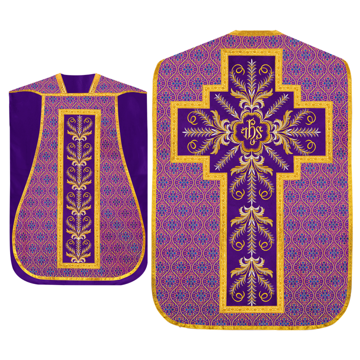 Set of Four Roman Chasuble with liturgical motifs