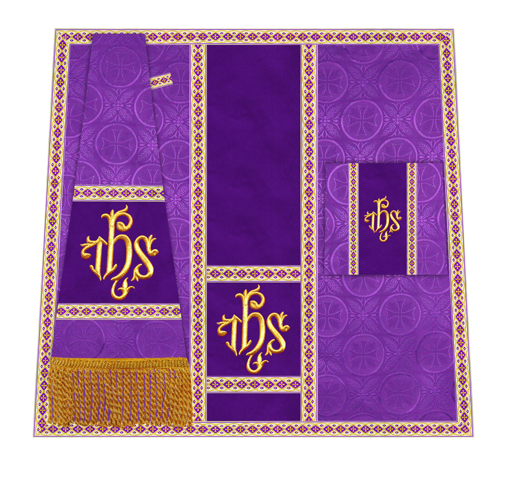 Traditional Altar Mass Set with  Embroidered Motifs