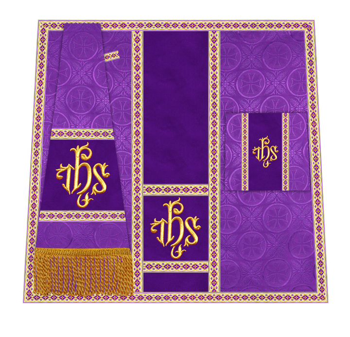 Traditional Altar Mass Set with  Embroidered Motifs