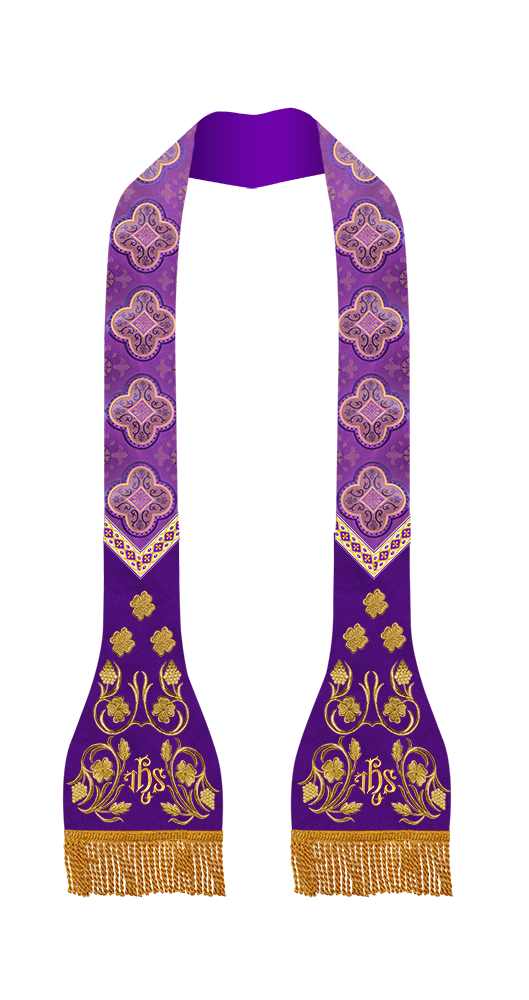 Roman Stole with Spiritual embroidery