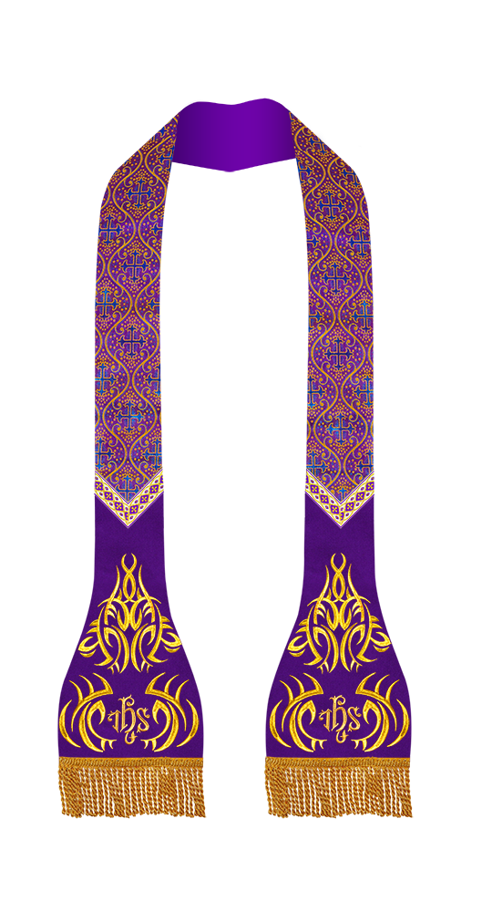 Set of Four Liturgical Roman Stole with Trims