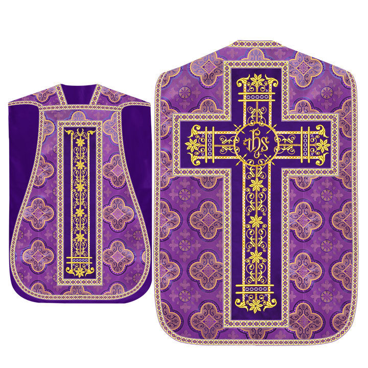 Roman Chasuble Vestment Enhanced With Orphrey and Trims