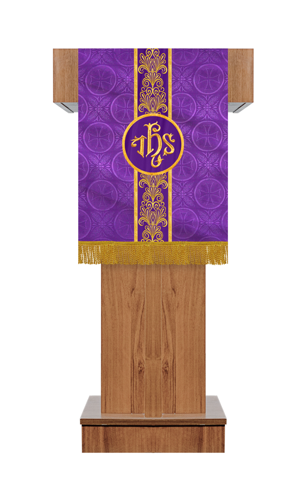 Premium Pulpit / Lectern Hanging with Embroidered Trims and Motif