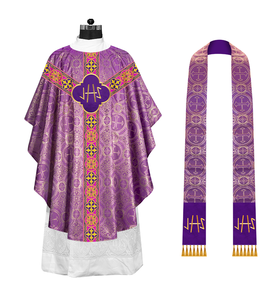 Gothic Chasuble with Cross Braided Trims