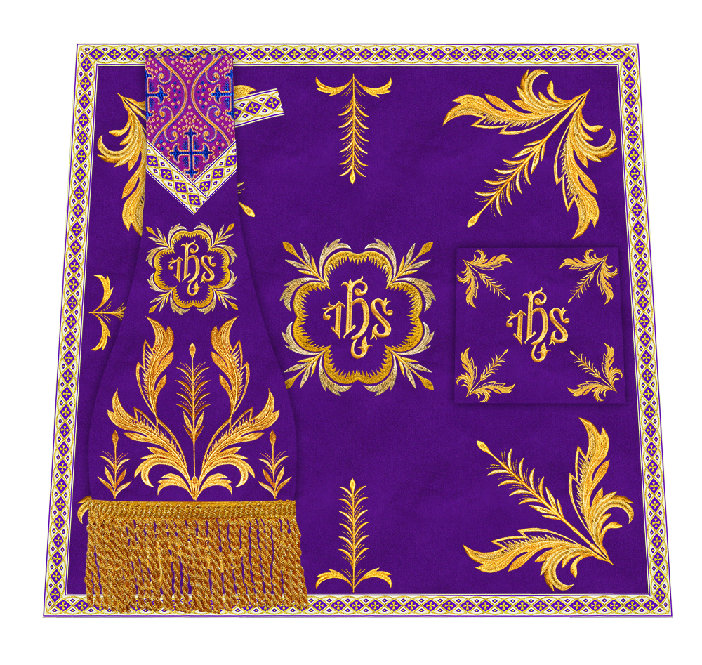 Roman Chasuble Vestment With Detailed Orphrey