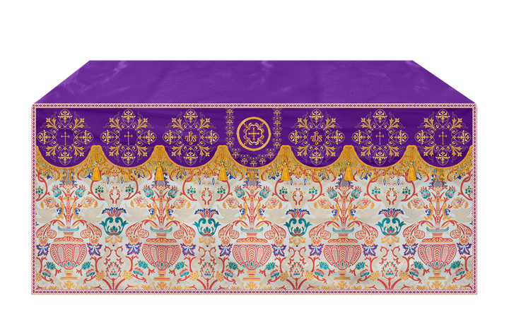 Liturgical Tapestry Altar Cloth with a Fine Embroidered Motif