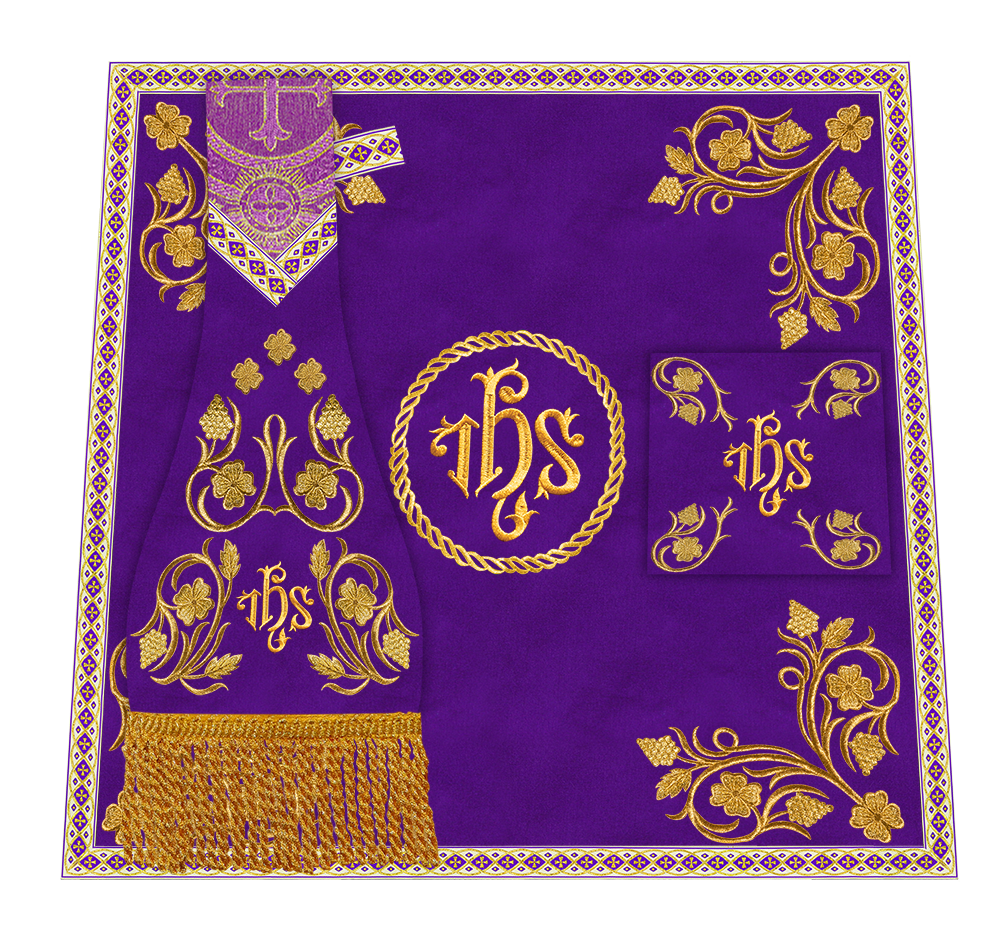 Roman Chasuble Vestment With Grapes Embroidery and Trims