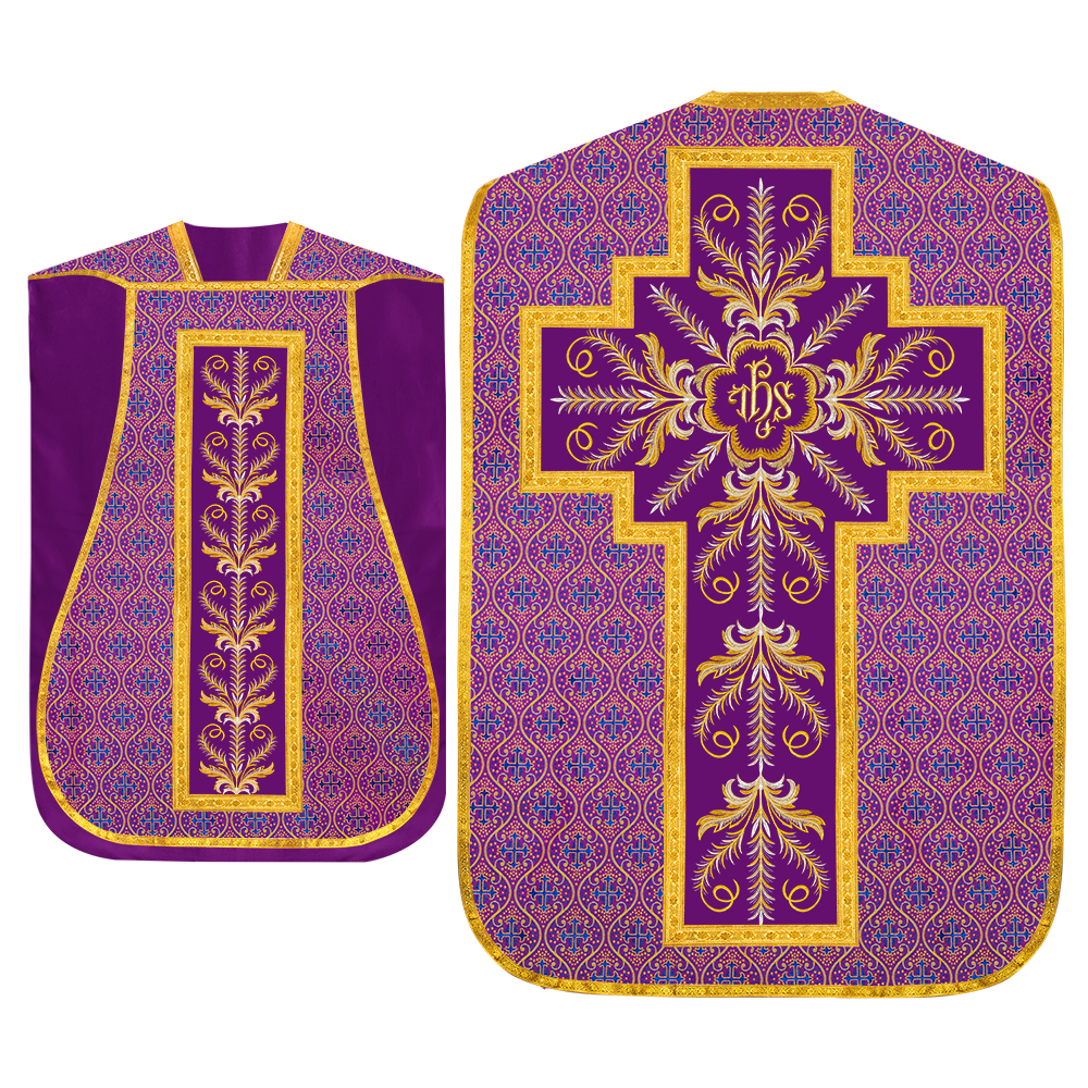 Roman Chasuble Vestment with Detailed Orphrey