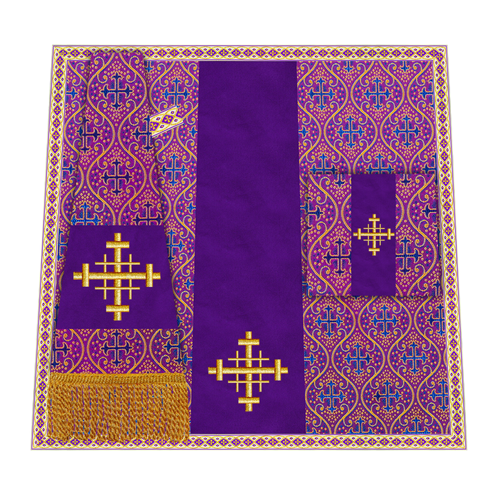 Liturgical Cross Embroidered Mass Set and braided trims