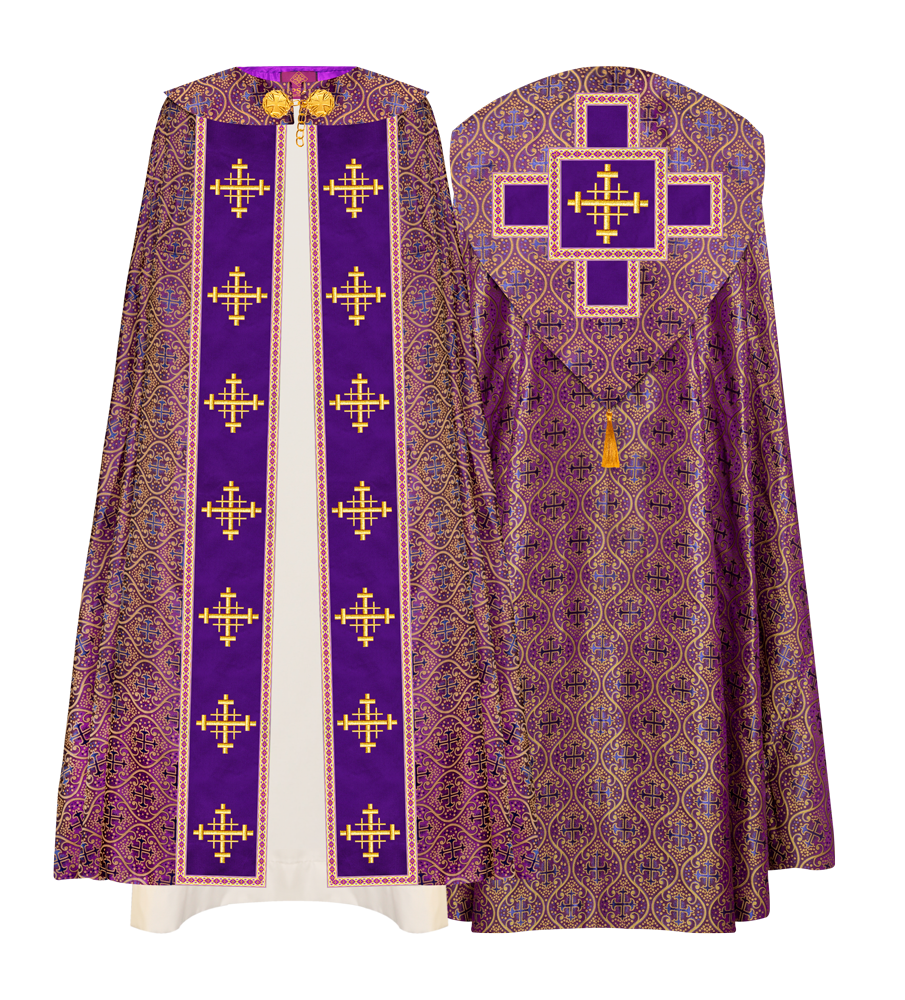 Enhanced Gothic Cope Vestments With Liturgical cross