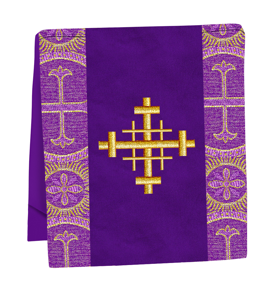 Liturgical Cross Embroidered Mass Set and braided trims