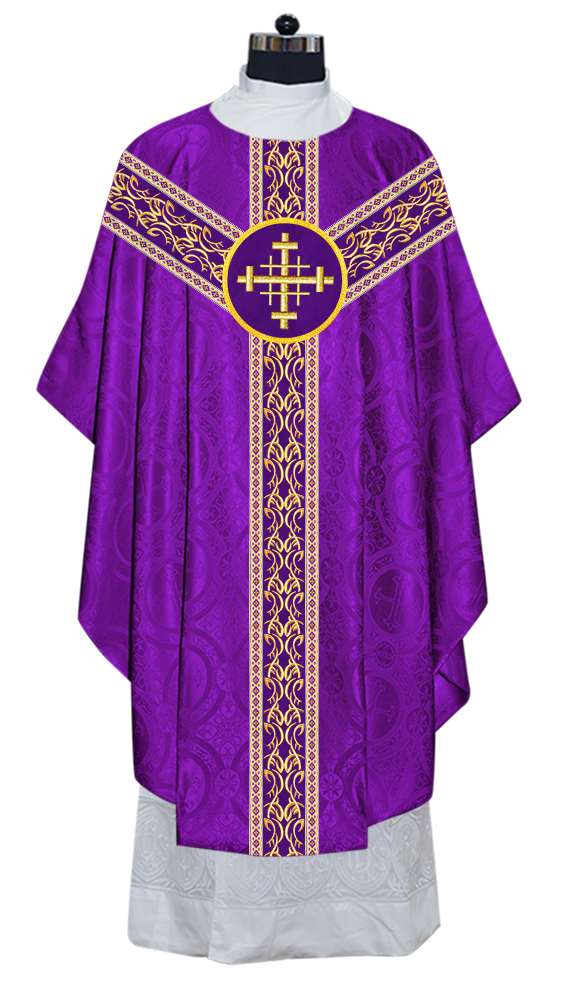 Gothic Chasuble Vestments with embroidery and trims