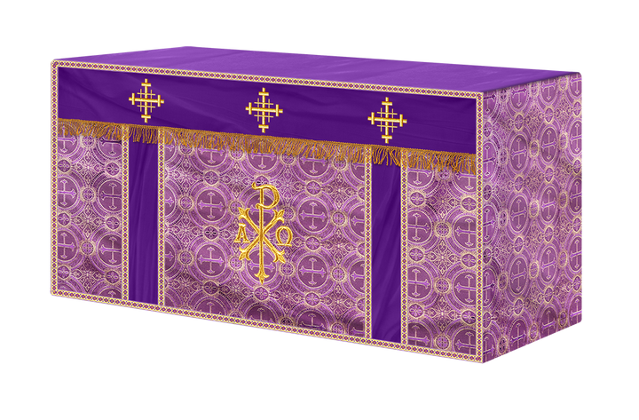 Altar Cloth with Spiritual Cross with Trims