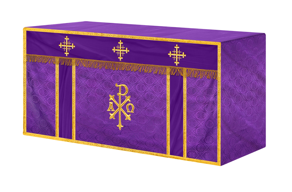 Church Altar Cloth with Embroidered PAX and Cross