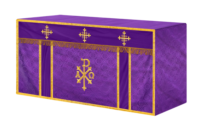 Church Altar Cloth with Embroidered PAX and Cross