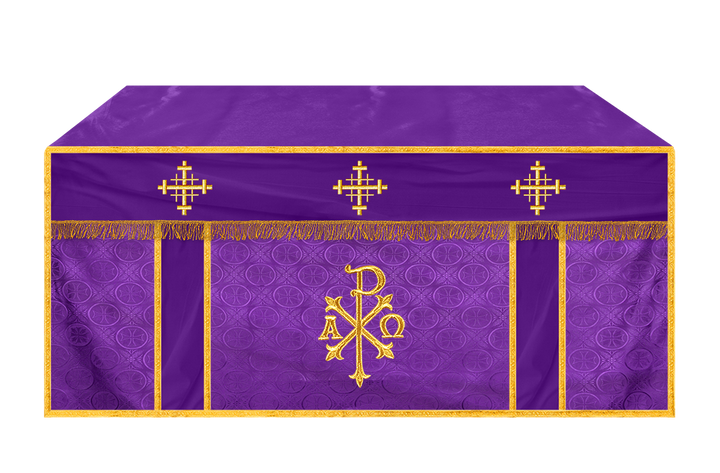Church Altar Cloth with Embroidered PAX and Cross