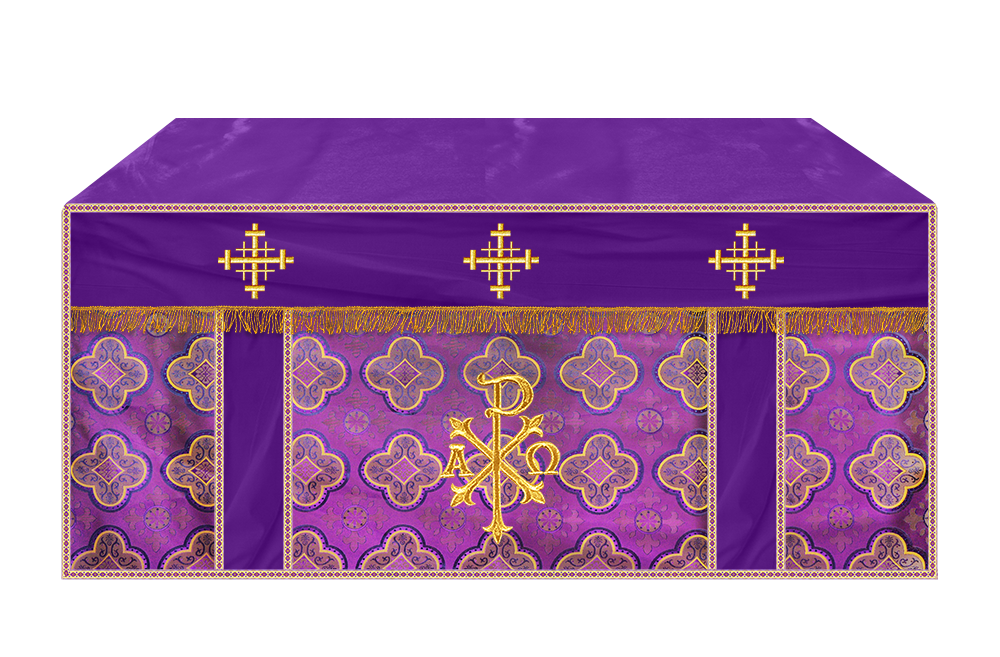 Altar Cloth with Spiritual Cross with Trims