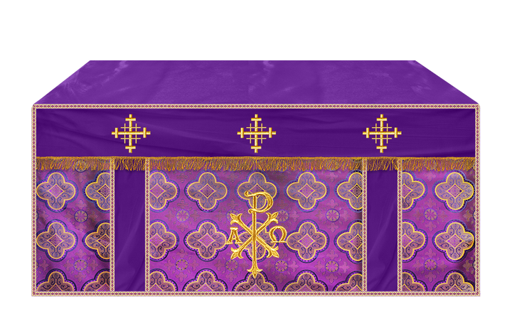 Altar Cloth with Spiritual Cross with Trims