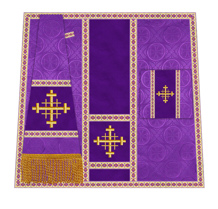 Traditional Altar Mass Set with  Embroidered Motifs
