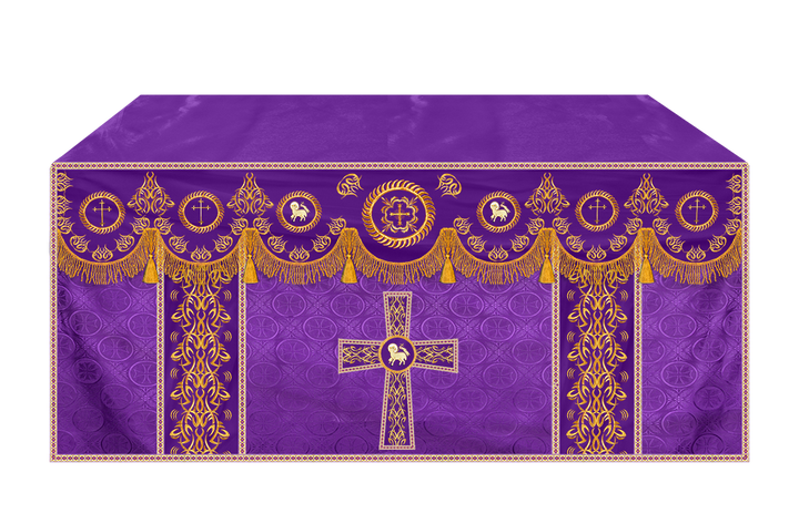 Church Altar Frontal with Ornate Embroidery & Spiritual Motifs
