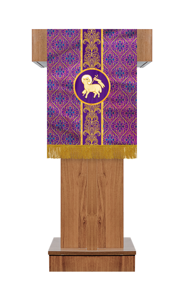 Pulpit/Lectern with Golden Embroidery Trim
