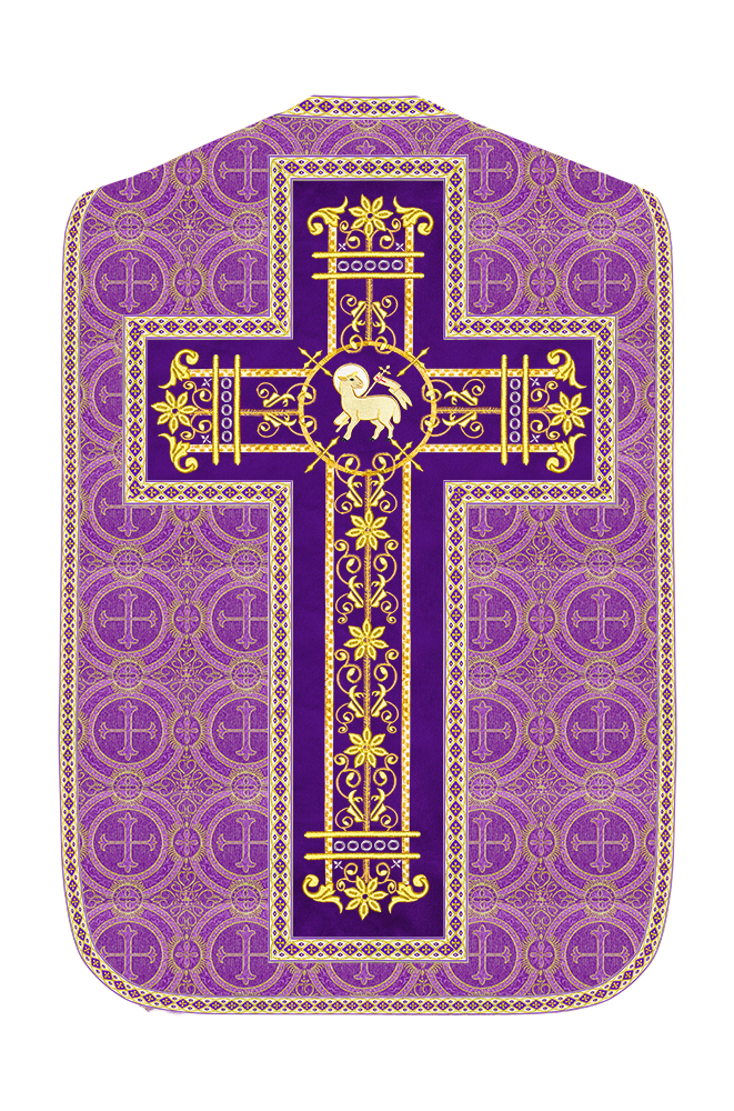 Roman Chasuble Vestment Enhanced With Orphrey and Trims