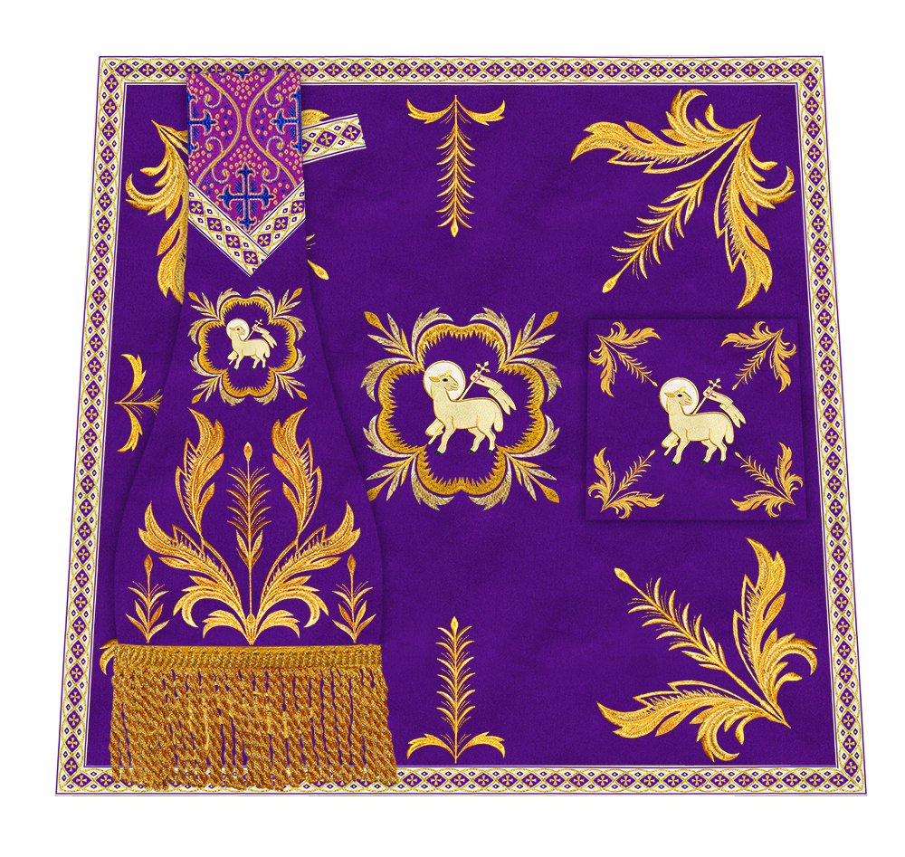 Set of Four Fiddleback with Embroidered Motif and trims